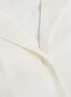 Notch Collar Elbow Sleeve Blouse