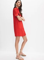 Eyelet Embroidered Shirt Dress