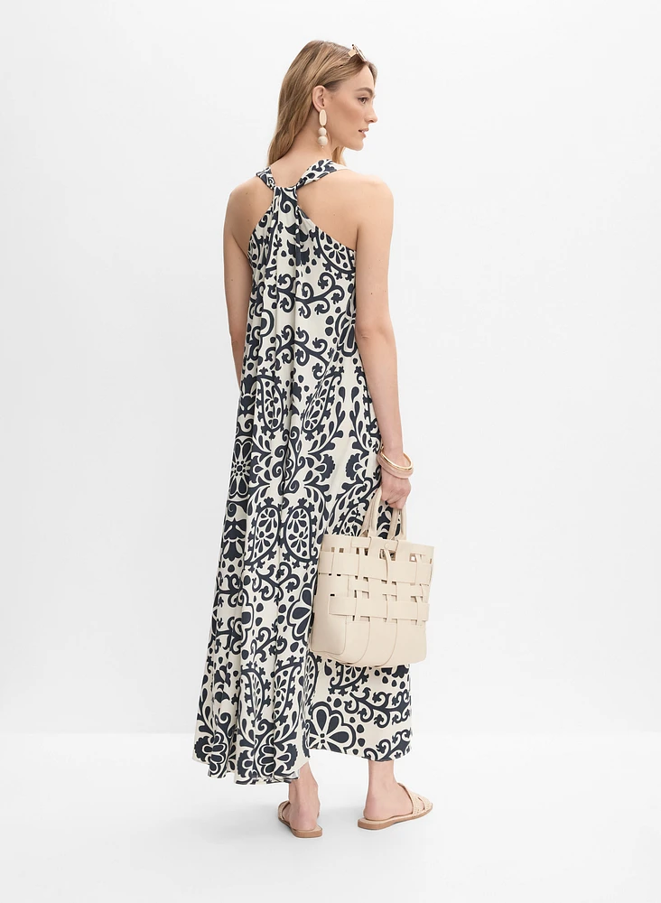 Robe maxi à motif géométrique