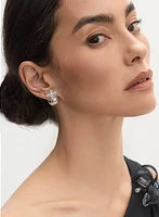 Boucles d'oreilles à trèfle en cristaux et perle