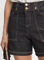 Double-Button Jean Shorts