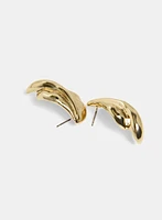 Curved Button Earrings