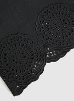 Blouse sans manches à ourlet brodé