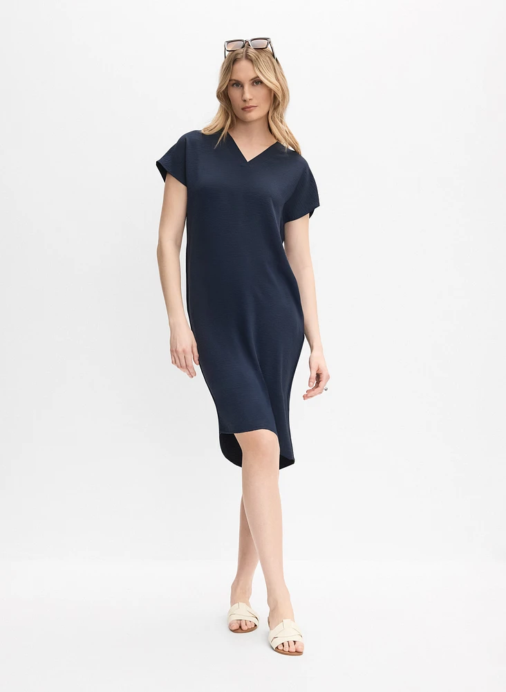 Robe froissée à encolure en V