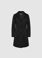 Notch Collar Diamond Quilt Coat