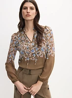 Floral Placement Print Blouse
