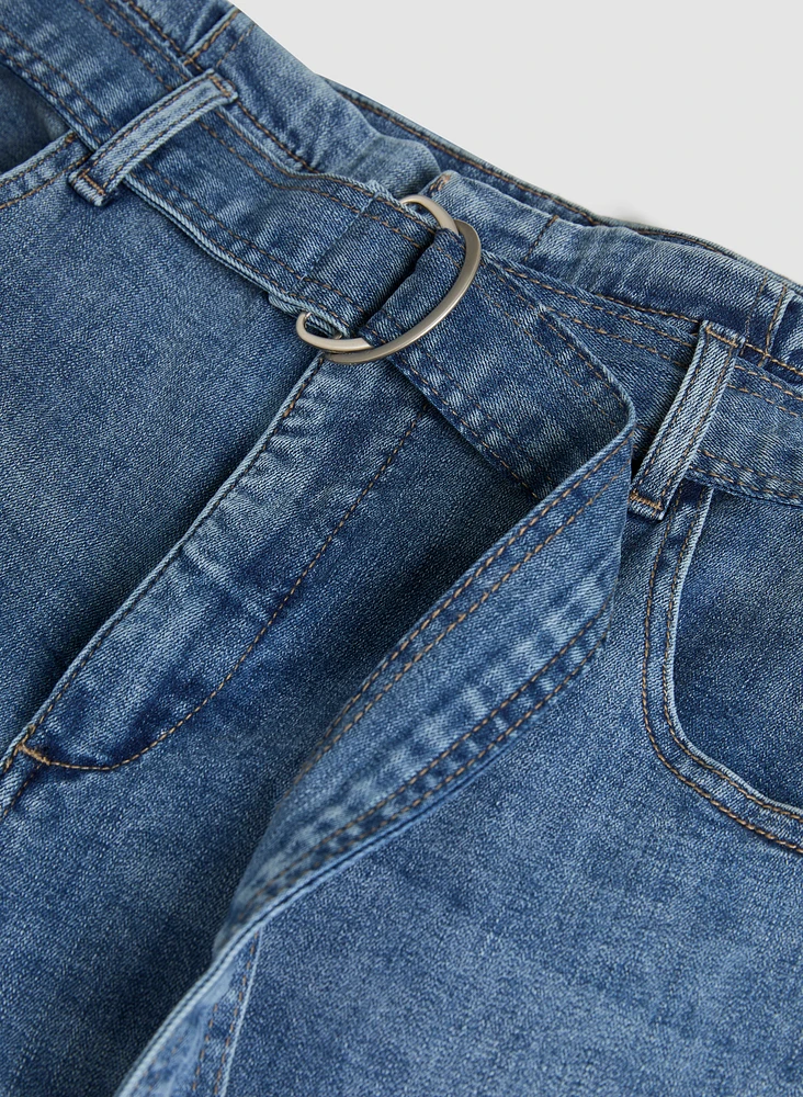 Jean gaucho à taille haute