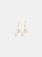 Floral Pearl Drop Earrings