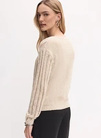 Open-Knit Pullover Sweater