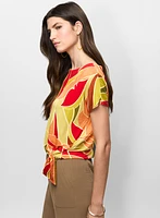 Knotted Leaf Print T-Shirt
