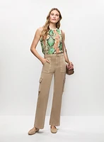 Haut à imprimé serpent et pantalon cargo