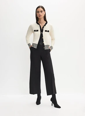 Cardigan à bordures contrastantes et pantalon gaucho