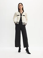 Cardigan à bordures contrastantes et pantalon gaucho