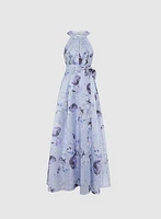 Robe de soirée florale à col licou