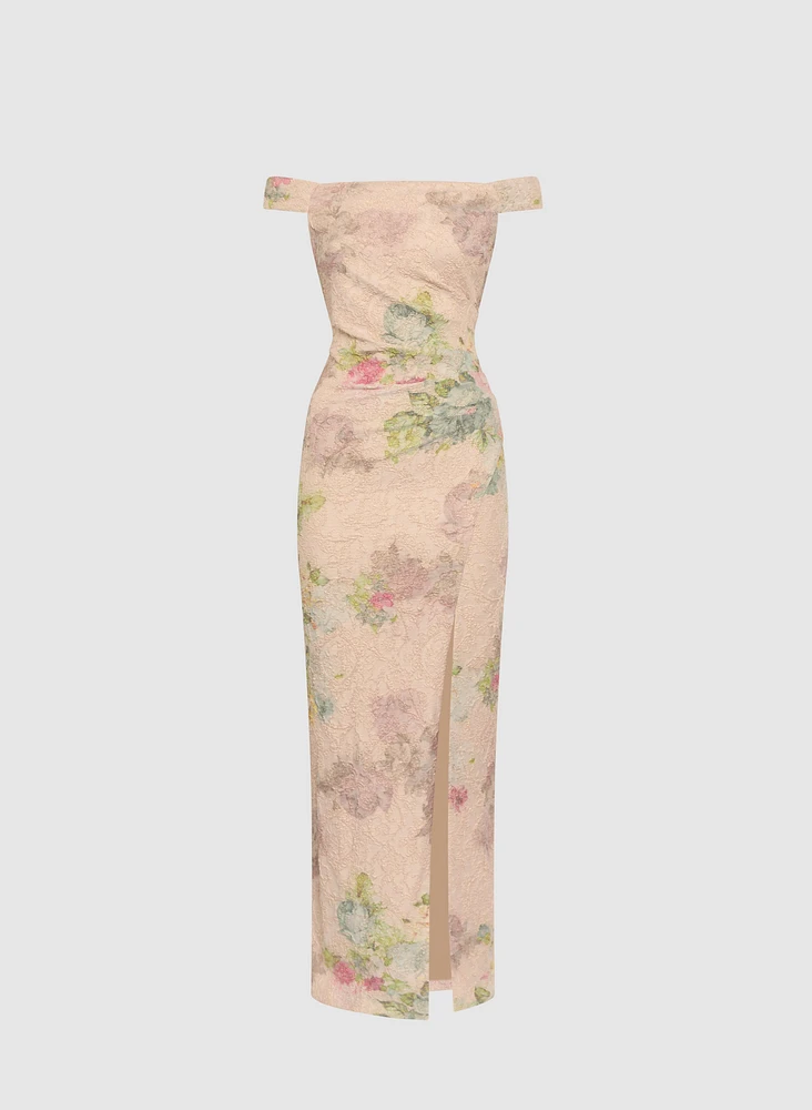 Adrianna Papell - Metallic Floral Dress