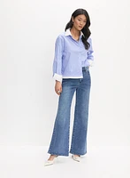 Rhinestone Pinstripe Blouse