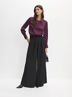 Satin Smocked Waist Blouse