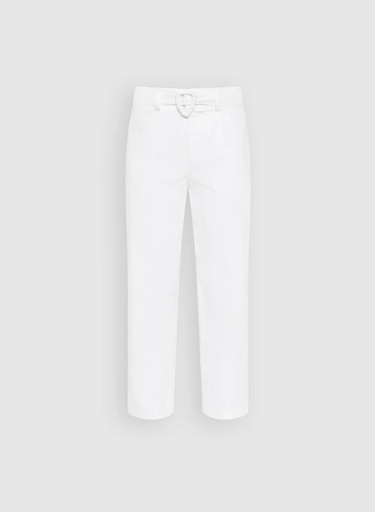 Cotton Straight-Leg Pants