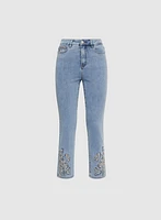 Embroidered Straight-Leg Jeans