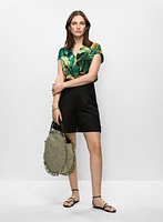 Blouse à palmiers et short en lin