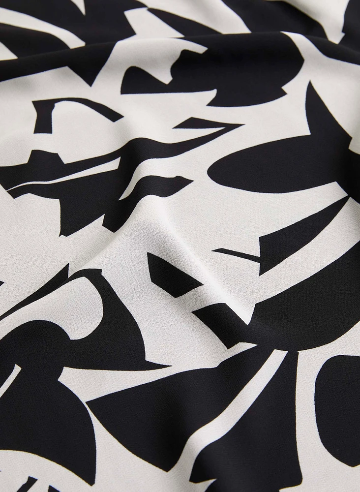 Abstract Print Sleeveless Blouse