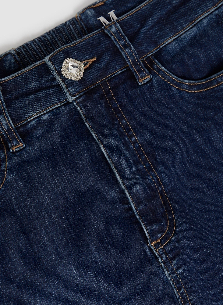 Crystal Detail Slim Leg Jeans
