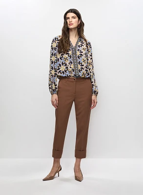 Haut à motif cachemire et pantalon à revers