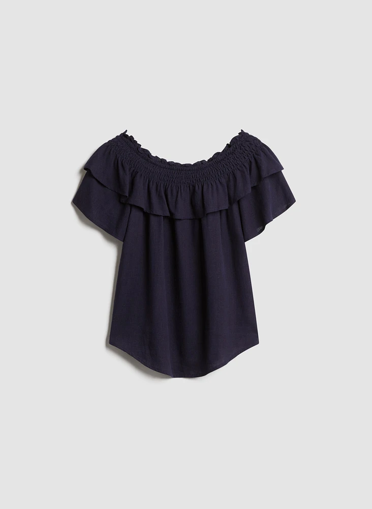 Off-the-Shoulder Ruffle Blouse