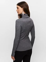 Pull à col roulé et tricot côtelé