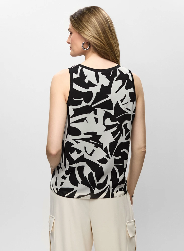 Abstract Print Sleeveless Blouse