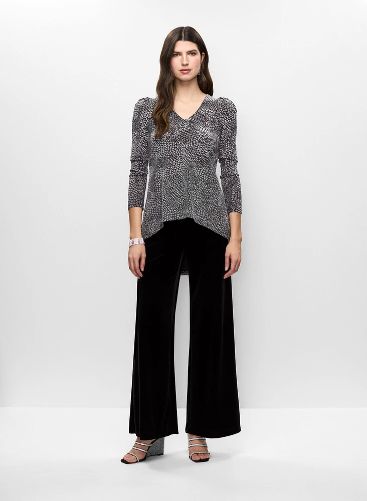 Tunique à motif animal et pantalon en velours