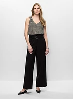 Haut à motif géométrique et pantalon à jambe large