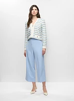 Cardigan en tricot bouclé et pantalon à ourlet large