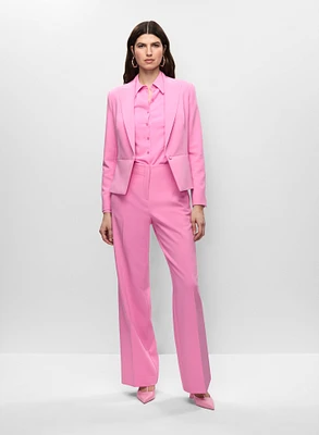 Blazer court et pantalon à jambe large