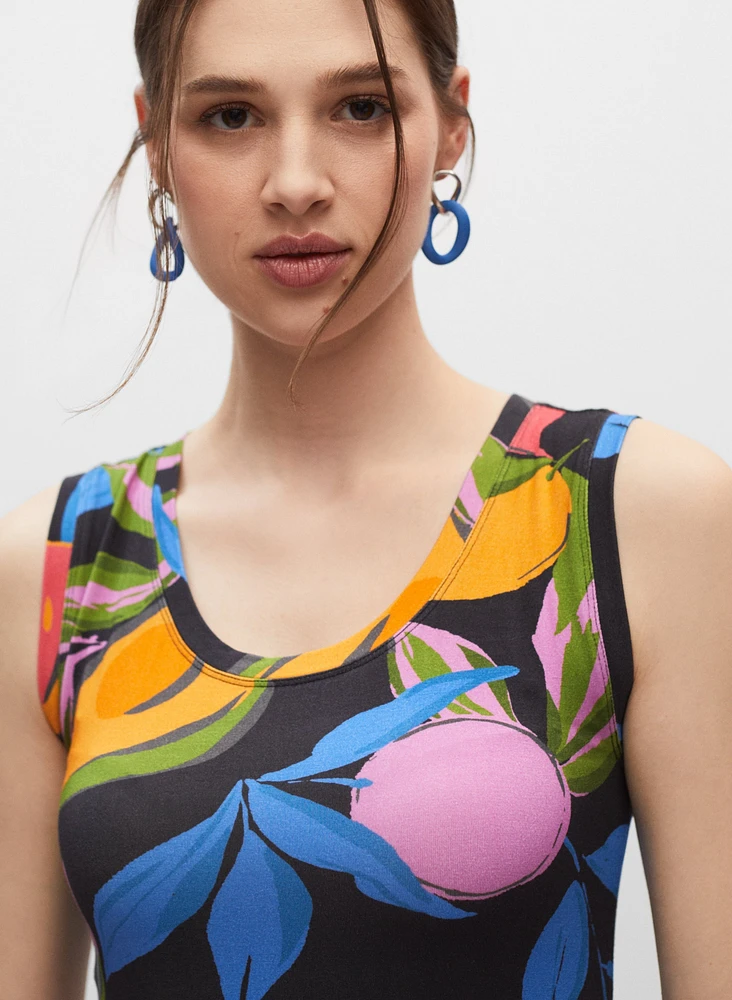 Fruit Print Jersey Dress
