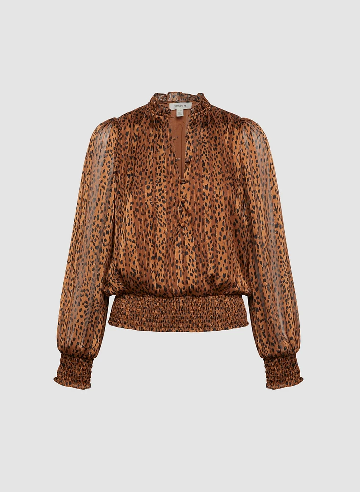 Animal Print Chiffon Top