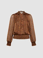 Animal Print Chiffon Top