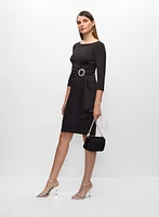 Rhinestone Detail Buckle Dress