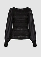 Ruffle Lace Long Sleeve Top