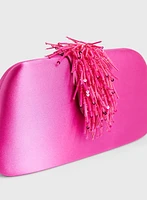 Pochette satiné à cascade de sequins