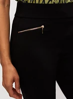 Pull-On Zipper Detail Capris