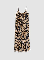 Robe maxi à motif feuilles