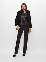 Sequin Detail Crew Neck Top
