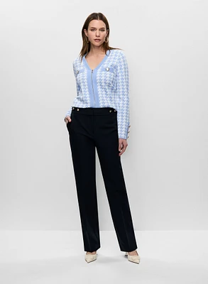 Cardigan pied-de-poule et pantalon Lauren