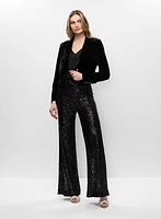 Veste en velours et pantalon à sequins