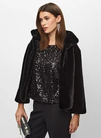 Sequin Detail Crew Neck Top