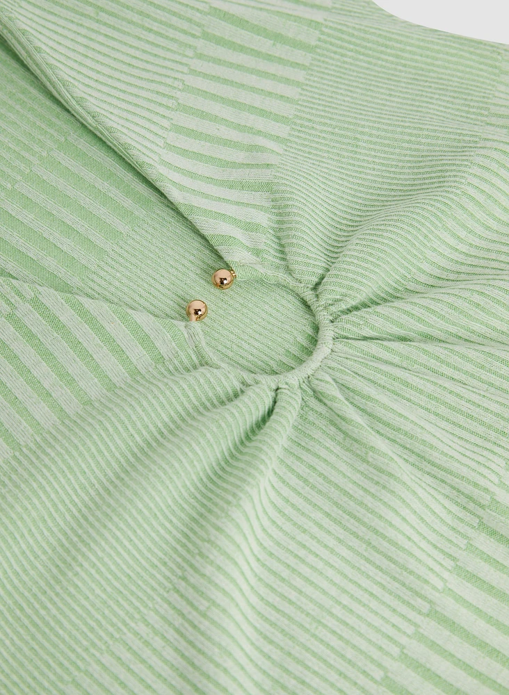 Ring Detail Cap Sleeve Top