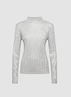 Pull en tricot côtelé à sequins