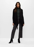 Cardigan à franges et ourlet asymétrique