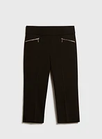 Pull-On Zipper Detail Capris